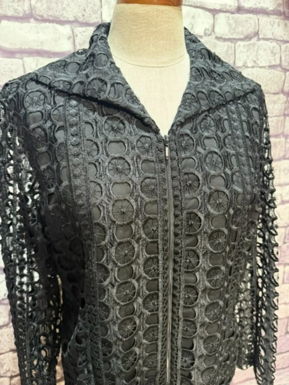 Stera NWT Black Long Sleeve Lace Jacket Size XL